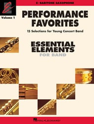 Essential Elements Performance Favorites, Book 1 Baritone Sax band method book cover